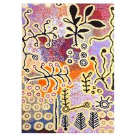 Better World Aboriginal Art Digital Print Cotton Teatowel - Yam &amp; Bush Tomato Dreaming