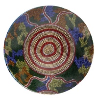 Tobwabba Aboriginal Art Porcelain Collector&#39;s Plate (15cm) - Campsites by Terry Johnstone