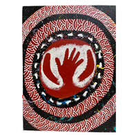 Original Aboriginal Art Painting Stretched Canvas (30cm x 40cm ) - Connecting with Country