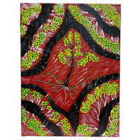 Original Aboriginal Art Painting Stretched Canvas (30cm x 40cm ) - Flowering Wild Orange Tree