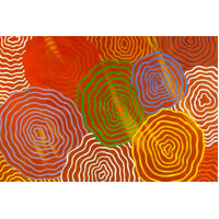 Aboriginal Art Print on Stretched Canvas (30cm x 20cm) - Legend of the Flowers