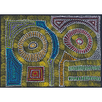 Raintree Aboriginal Art UNStretched Canvas [52cm x 36cm] - Thorny Lizard Dreaming