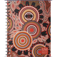 Aboriginal Art (Soft Cover) Weekly Monthly Diary (2024) - Gathering Bush Tucker