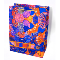 Aboriginal design Handmade Paper Giftbag (Large) - Mulga Country