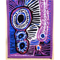 Better World Aboriginal Art Cotton Tablerunner (150cm x 45cm) - Two Dogs Dreaming