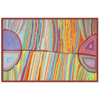 Better World Aboriginal Arts Aboriginal design Cotton Tablecloth (150cm x 230cm) - Snake Vine Jukurrpa