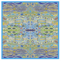 Better World Aboriginal Art Cotton SquareTablecloth (150cm x 150cm) - Mina Mina Jukurrpa