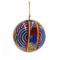 Better World Aboriginal Art Lacquered Xmas Ball Decoration - Mulga Country
