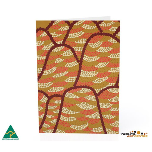 Yarliyil Aboriginal Art Recycled Giftcard/Env - Purnululu (Bungle Bungle Ranges)