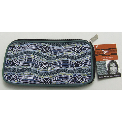 Yijan Aboriginal Art Travel Wallet - Water Dreaming (Blue)
