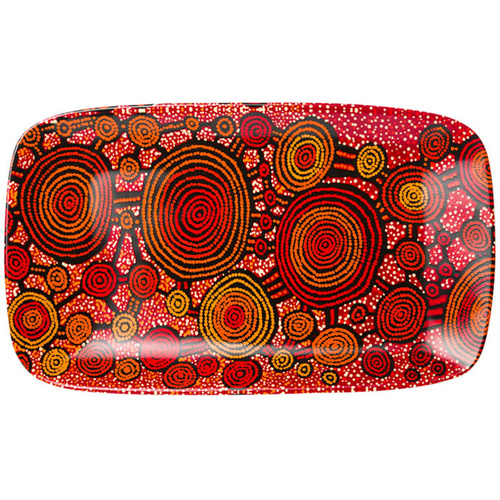 Warlukurlangu Aboriginal Art Fine Bone China Platter - Emu Dreaming