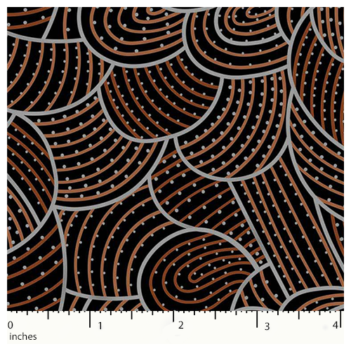 Body Painting 2 (Brown) - Aboriginal design Cotton Fabric