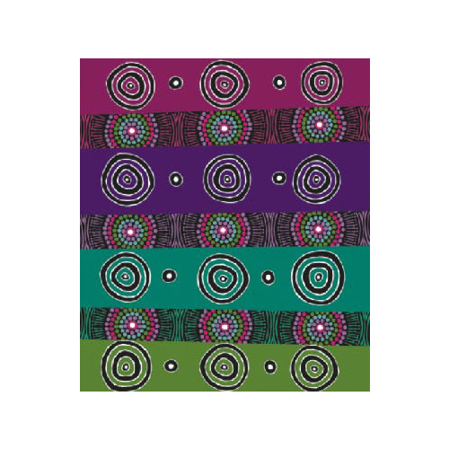 Desert Flowers [Black]  - Aboriginal design Fabric