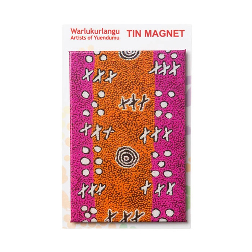 Warlukurlangu Aboriginal Art Tin Fridge Magnets - Yuendamu Door 18