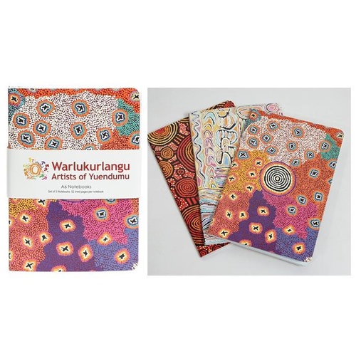 Warlukurlangu Aboriginal Art A6 Notepads (set 3)