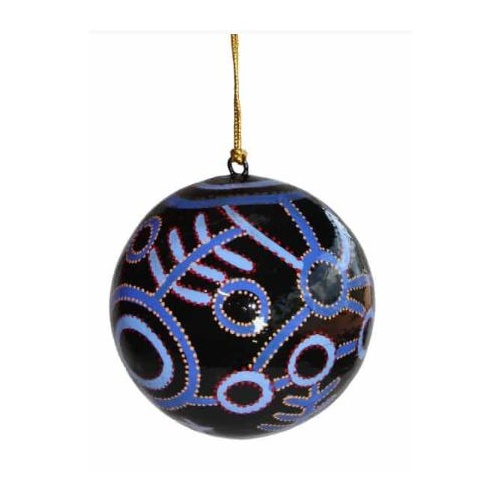 Better World Aboriginal Art Lacquered Xmas Ball Decoration - Pikilyi