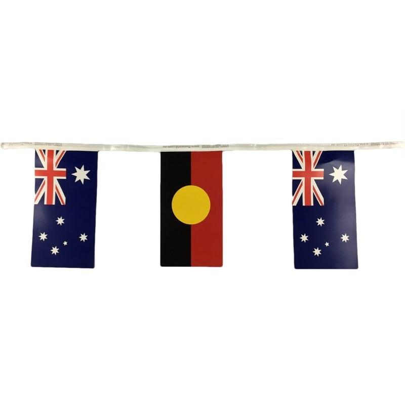 Australian & Aboriginal Flag Bunting 10 meter Paper 