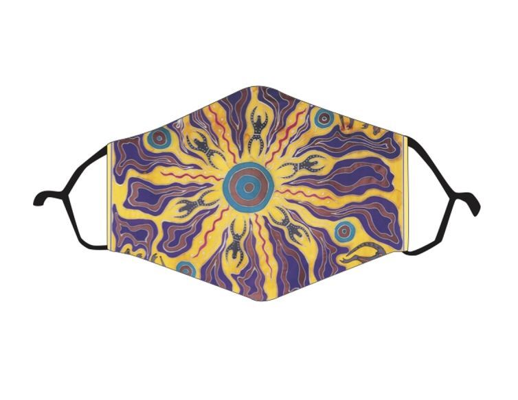 Tobwabba Aboriginal Art Custom Reusable Antibacterial Polyester Cotton