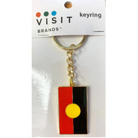 Aboriginal Flag Gold Metal Keychain Keyring (4cm x 3cm)