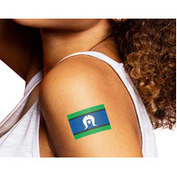 Torres Strait Island Flag Temporary Tattoo [38mm x 50mm] [Pk 10]