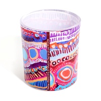 Better World Aboriginal Art Tealight Candle Holder [9cm x 8cm] - Two Dogs Dreaming