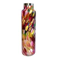 Utopia Aboriginal Art Stainless Steel (750ml) Water Bottle - Leaves