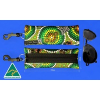 Bunabiri Aboriginal Art Neoprene Eyewear Case - Colours of the Rainforest