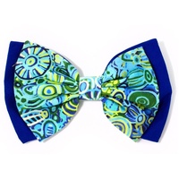 Better World Aboriginal Art Cotton Bow Hair Clip - Ramindjeri Ruwe Dreaming