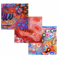 Better World Aboriginal Art Boxed Set (3) Handkerchiefs - Seven Sisters