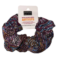 Warlukurlangu Aboriginal Design Hair Scrunchie (Large) - Mina Mina Dreaming