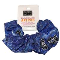 Warlukurlangu Aboriginal Design Hair Scrunchie (Large) -Seven Sisters Dreaming