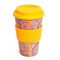 Aboriginal All Natural Bamboo Eco Travel/Coffee Mug (480ml) - Celebration of Life