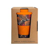 Aboriginal All Natural Bamboo Eco Travel/Coffee Mug (450ml) - Gum Blossums