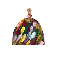 Utopia Aboriginal Art Bamboo Fabric Baby Beanie - Leaves