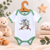 Joey Playtime [Green] Aboriginal design Soft Cotton Romper (0-3mths) - Muralappi Dreamytime