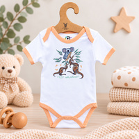 Joey First Walkabout [Peach] Aboriginal design Soft Cotton Romper (0-3mths) - Muralappi Dreamytime