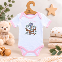 Joey Playtime [Pink] Aboriginal design Soft Cotton Romper (0-3mths) - Muralappi Dreamytime
