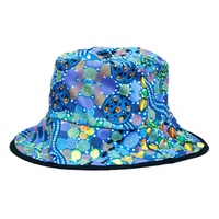 Warrina Aboriginal Art Reversible Bucket Hat - Sacred Woman's Song/Corroboree