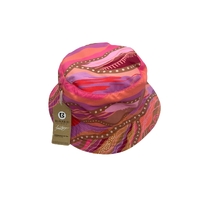 Bunabiri Aboriginal Art Cotton Bucket Hat - Wamin in Bloom (My Country)