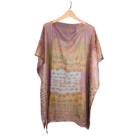Ampilatwatja Aboriginal Art Sheer Polyester Poncho - Bush Medicine Plants