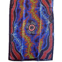 Hogarth Arts Aboriginal design Polyester Chiffon Scarf - The Heart of Fire