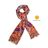 Koh Living Aboriginal Art Polyester Cashmere Scarf (70cm x 180cm) - Dry Waterholes