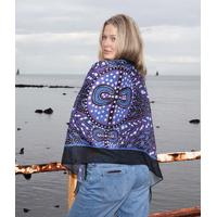 Nikki Dee Designs Aboriginal Art Modal Scarf (180cm x 70cm) - Grandmothers Wildflowers