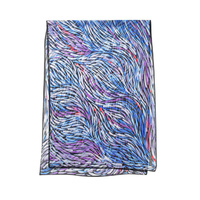 Outstations Aboriginal Art 100% Silk Chiffon  Scarf - Bush Grasses (Purple)