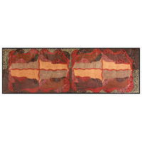 Outstations Aboriginal Art Polyester Chiffon Scarf - Bush Leaves (Brown/Red)