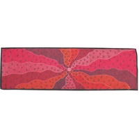 Yijan Aboriginal Art Australia Made Polyester Chiffon Scarf - Crow Women Dreaming (Red)