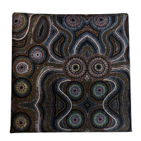 Lee Anne Hall Aboriginal Art 2pce Polyester Tie Set - Brown