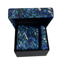 Louise Numina Aboriginal Art 2pce Polyester Tie Set - Bush Medicine Dreaming (Blue)