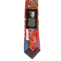 Outstations Aboriginal design Polyester Tie - Kangaroo Story (Orange)