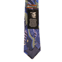Outstations Aboriginal design Polyester Tie - Norman Cox (Blue)